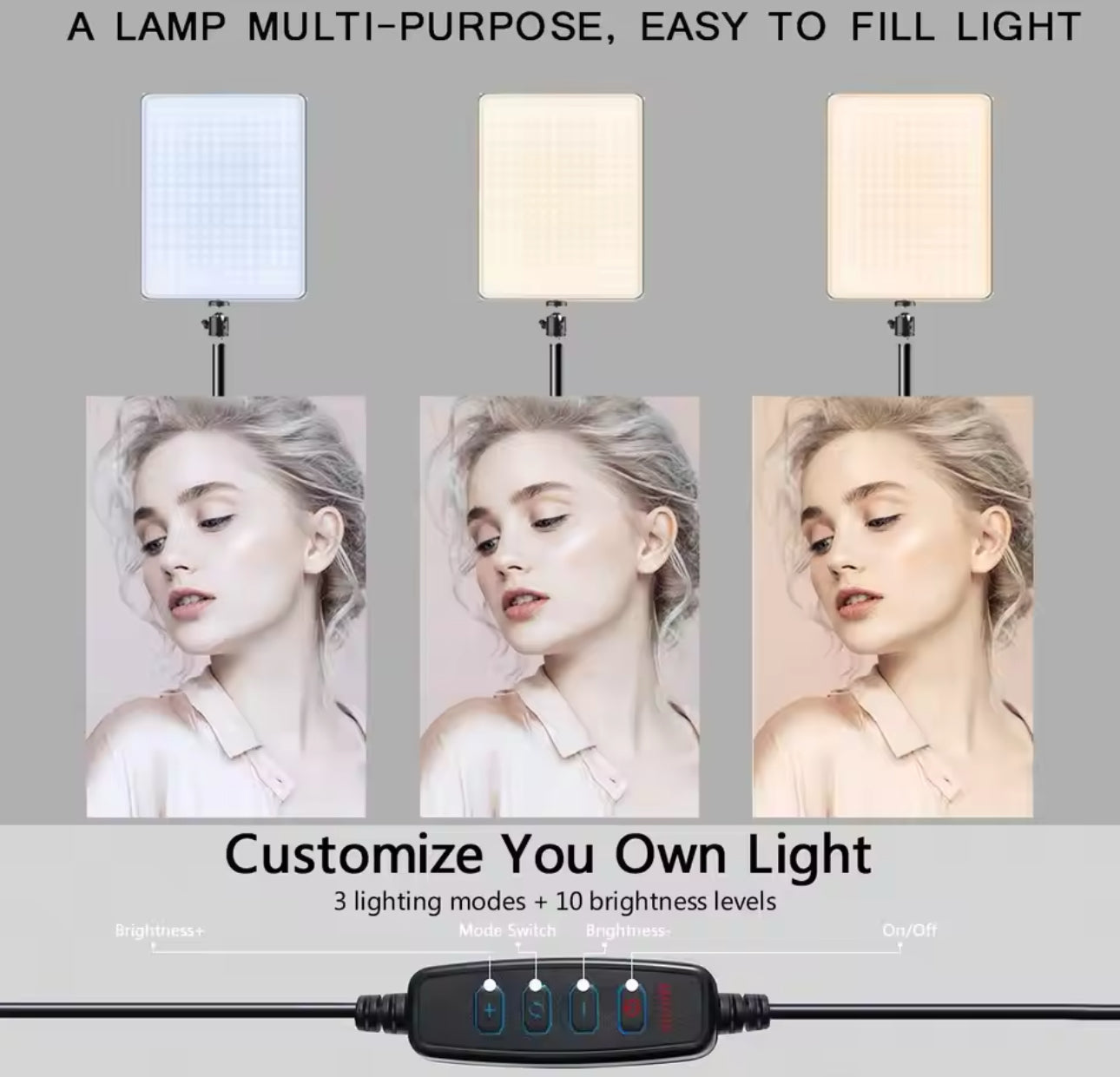 KS LED Studio Light w/ Tripod Photography Selfie Light Photo Studio Lamp