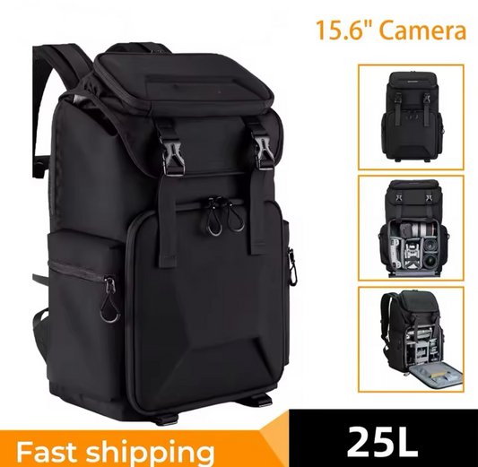 KS Backpack Bag 25L 15.6" Camera Laptop Compartment DSLR/SLR Mirrorless Camera Backpack