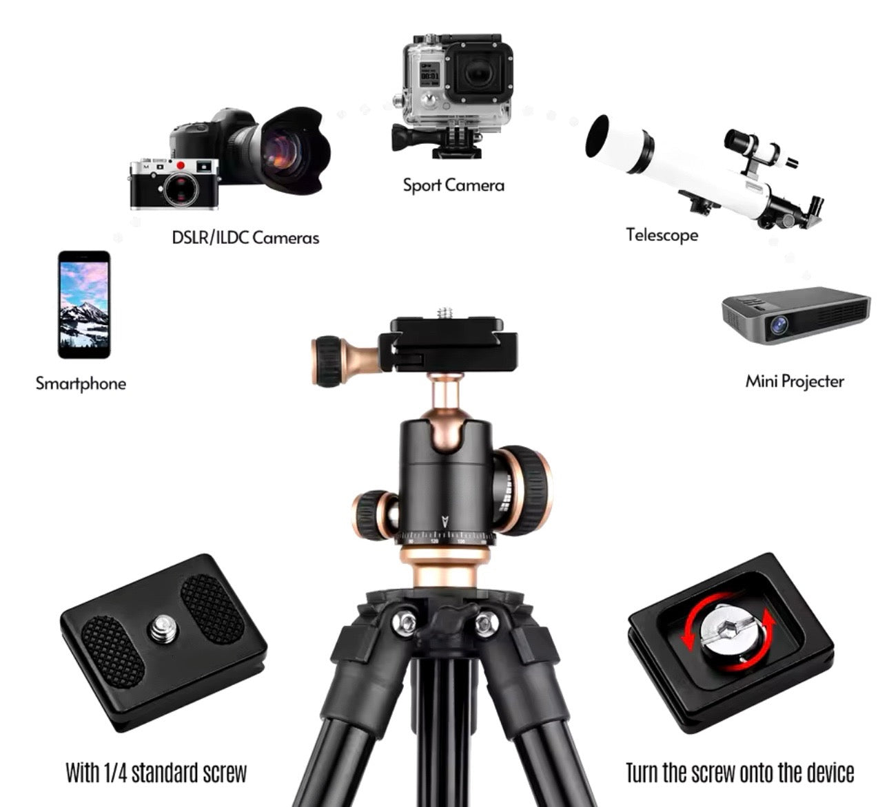 KS DSLR Tripod with Panoramic Ballhead - Canon Nikon Sony DSLR Camera
